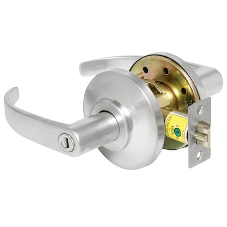 Grade 2 Privacy Cylindrical Lock, 14 Lever, Non-Keyed, Satin Chrome Finish, Non-handed